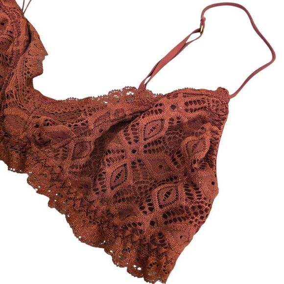 Out from Under by Urban Outfitters Bra Women's Medium Burnt Orange Lace Bralette - Picture 2 of 6